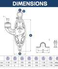 RiaYer 35mm swivel becket cam block dimension diagram with A–D measurements and load data