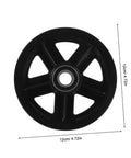 Kickass Heavy Duty Sliding Door Pulley Wheel Kit With Rigid Casters For Barn Door Track System black roller wheel top view 12cm diameter