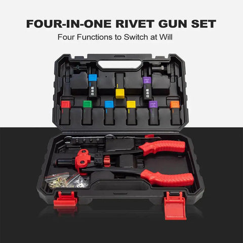 Heavy Duty Rivet Nut Tool Kit With Assortment Set and Rugged Carrying Case Built From Hardened Steel For Sheet Metal Jobs And DIY Projects open case