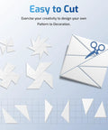 Image of easy to cut white decorative paper shapes for creative projects with grid for guidance.