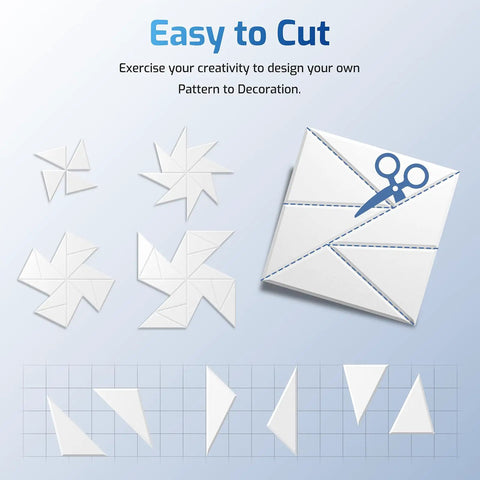 Image of easy to cut white decorative paper shapes for creative projects with grid for guidance.