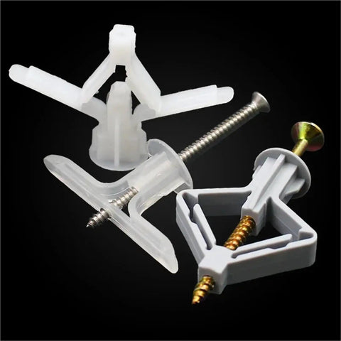 Plastic Expansion Anchor Kit 100/150pcs With Toggle Bolts For Drywall And Hollow Walls, Heavy-Duty Wall Fixings In Galvanized Carbon Steel, Screws Included For Quick No-Fuss DIY Mounts Indoors Or Outdoors, assorted anchors and screws