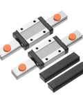 Two Pack 100mm MGN12 Linear Guide Rail Kit with Two MGN12H Carriage Blocks and Two Mini Plastic Guides for DIY 3D Printers and CNC Machines