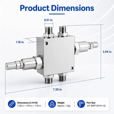 Mini Excavator Cushion Valve Kit For Hydraulic Swivel Motor With One Quarter Inch Hoses And M14 By One Point Five Thread