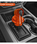 Orange Gear Shift Hoodie Cover for Cars on a black auto shifter showing sporty and cozy interior style.
