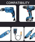 Various electric rotary tools and drills compatible with 10Pcs 30mm Aluminum Oxide Mounted Grinding Stones With Quarter Inch Shank