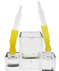 Ultimate Water Electrolyzer Kit For Science Class showing gas collection tubes with yellow fittings for hydrogen and oxygen production.