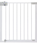 Premium Solid As A Rock Baby Gate Threaded Spindle Rods Replacement Kit M8 Metric Thread 8Cm Short Heavy Metal Bolts With Nifty Plastic Twisting Caps Black Quick Fix 4 Pack mounted white baby safety gate with locking mechanism.