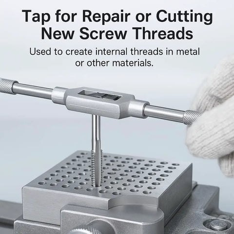 5/8-18 Inch HSS Tap And Die Set With GCr15 Alloy Steel Hex Die for right hand thread repair in metalworking.
