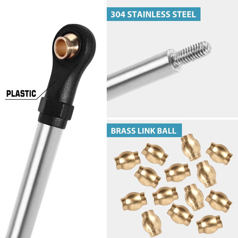 Beefed Up Steel High Clearance Chassis Links For TRX4M High Trail K10 F150 RC Crawler With 304 Stainless Steel Construction Visible
