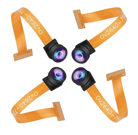 Wide Angle 160 Degree 2MP OV2640 Camera Module For ESP32 MCU Dope DIY Kit showing four camera units with ribbon cables.