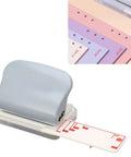Portable 3 Hole Punch For Loose Leaf Paper, Handy Metal Hole Puncher With Ruler And Positioning Post, Five Sheet Capacity