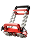 Portable Sheet Metal Roller Bender With Two Station Design, sturdy metal frame, ergonomic handles, close-up view
