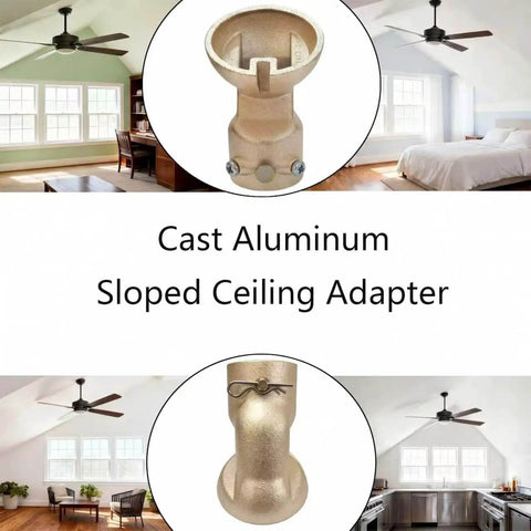 Sloped Ceiling Fan Adapter for 0 to 45 Degree Ceilings, Black Mounting Bracket Kit for Vaulted Ceilings, Easy Install