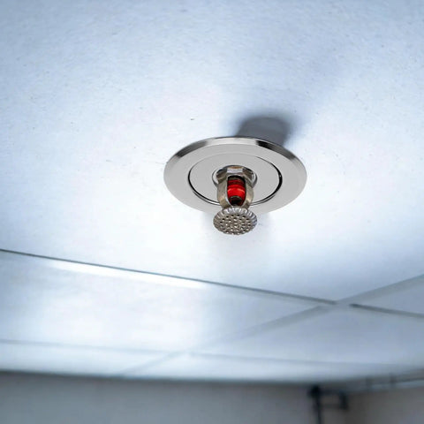 Metal Fire Sprinkler Protector Plates Decorative Escutcheon Ring Covers Recessed Ceiling Two Pack 24 Mm Size on ceiling.