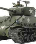 One Forty Eight Scale US Medium Tank M4A3E8 Sherman Plastic Model Kit With Realistic Cast Turret Welded Hull Panels Single Pin T66 Tracks