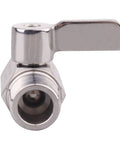 Half Inch Stainless Mini Ball Valve Female To Male NPT Threads, SUS316 Body And Ball, front view with open handle.