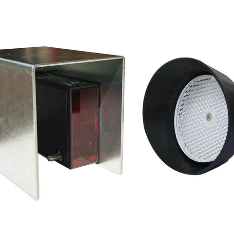 IP67 Waterproof Retro Reflective Photoelectric Beam Sensor Kit with 40 Feet Range and Weatherproof Reflector