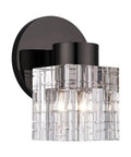 Single Bulb Traditional Wall Sconce in Sleek Black Chrome Finish Solid Steel Measures 10 Inch Tall and 7 Inch Wide With Classic Design, featuring a clear crystal shade.