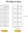 Clear Tablecloth Clips Pack Of 100 With Heavy Duty Adhesive No Residue Windproof Stay Put Table Cover Holders For Outdoor Picnics Parties Weddings And Indoor Decor, showing product size and sheet layout.