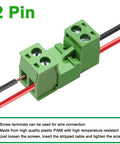 16 Pack 2 Pin Screw Terminal Block Connector 5.08 Millimeter Pitch Plug And Play With 2 Pin Phoenix Plug For 12 28 AWG Wires 300V 15A Green PA66 Plastic
