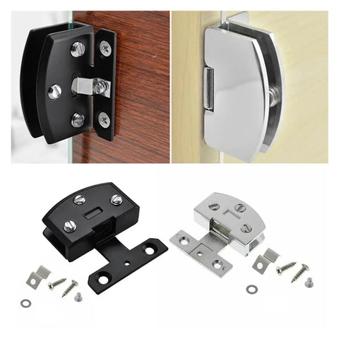Rotating Concealed Hinges For Glass Doors And Cabinets, Zinc Alloy Door Hinge in black and silver, with screws