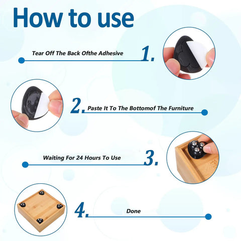 Instructions for using 8 Piece Appliance Casters Self Adhesive Caster Wheels Furniture Sliders Universal Rollers with 3 Ball and 1 Ball Designs
