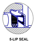 Cross-section of a 5-lip seal for Heavy Duty Drivetrain Disc Harrow Bearing With Five Lip Seal Replacement For ST4914 162 114 JM0001489