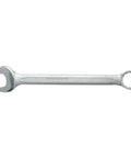 46mm Metric Combination Open End And Box End Spanner Wrench With 12-Point Box End And 15 Degree Offsets For Tight Spaces, Model 600546 Silver
