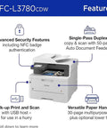 Top Tier Digital Color All In One Wireless Laser Printer Bundle Featuring Hella Smooth Copy Scan Fax Functions And Straight Up PC Driver Downloads Plus Six Foot Usb Cable For Your Office, showing device features and design.