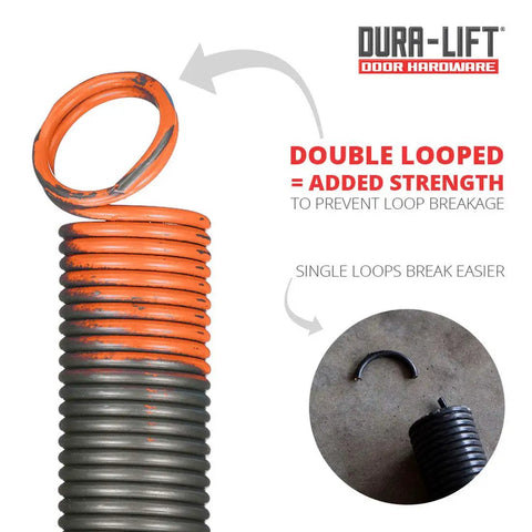 Heavy Duty Extension Garage Door Spring 2 Pack For 170 Pound Doors With Double Loop Ends And Easy Install Tough As Nails Replacement