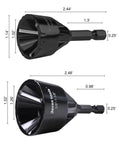 Two Jerax tungsten carbide deburring chamfer tools with quick-release hex shanks (inner and outer).