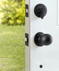 Double Door Lock Set With Dummy Handle And Deadbolt Beefed Up Security Heavy Duty Satin Nickel Entrance Hardware on white door