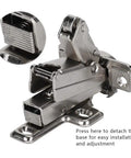 Close-up of Soft Close Concealed Cabinet Hinges 175 Degree Swivel For Kitchen Cabinets, detachable base, iron copper finish