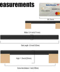 Five Inch Black And Gold Knurled Cabinet Pulls Set Of Ten Heavy Duty Drawer Handles measurement details with dimensions and credit card scale.