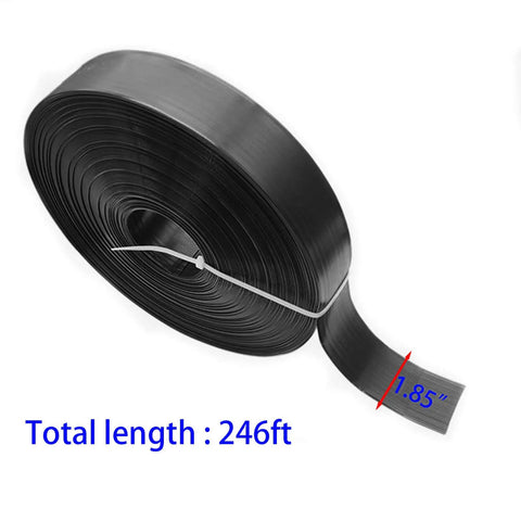 Chain Link Fence Privacy Tape Slats Kit 246ft By 0.15ft Black Weatherproof PVC Privacy Fencing Slats rolled view.