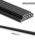 1010 Aluminum Extrusion T Slot 600mm Black 4 Pack European Standard 10x10 Aluminum Profile in stacked view