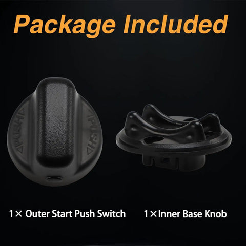 Package includes outer start push switch and inner base knob for Keyless Ignition Start Knob Replacement For Mitsubishi Lancer And Outlander.