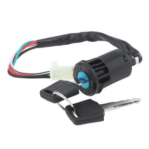 Ride Ready Gy6 50cc To 160cc Ignition Wire Harness Kit key switch with attached keys for ATV, scooter, pit bike.