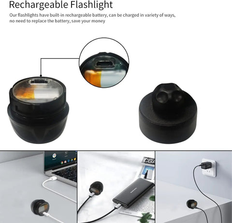 Two Pack Rechargeable LED Headlamps Waterproof Hands Free Flashlights With 3 Lighting Modes USB charging port details