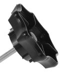 Chrome Spare Tire Fixing Bolt for Cars and SUVs with black knob and thread, secure mount for RVs and trucks.