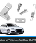 Alloy Intake Manifold Repair Bracket Kit For P2015 Code bolt-on fix shown with car compatible with Volkswagen Audi Skoda