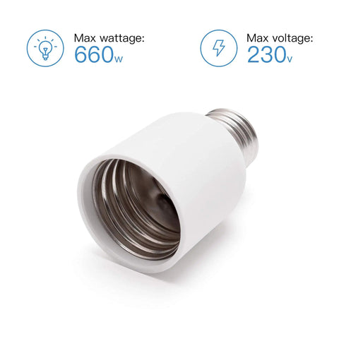 E26 To E39 Socket Adapter 3 Pack Mogul Base Converter For Light Fixtures showing max wattage 660W and voltage 230V