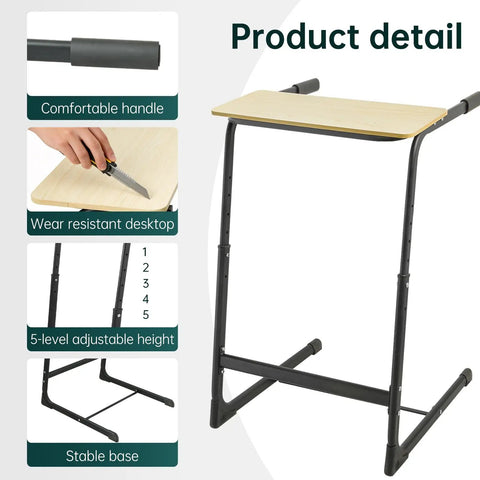 Walking Pad Desk Attachment With Adjustable Height And Handlebar Two-In-One Laptop Workstation showing features