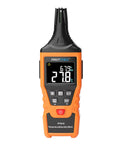 All In One Digital Temperature And Humidity Meter With Wet Bulb Dew Point Readout For Indoor Outdoor Use Min Max Data Hold LCD Backlit Display