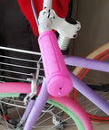 Pink non slip bike handlebar grips for kids bikes, soft grippy TPR rubber bar wraps, 4.7 inch, 22mm ID, on cruiser.