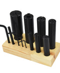 Eight Piece Expanding Arbors Set For Lathe And Milling Machines Quarter Inch To One And One Quarter Inch with stand