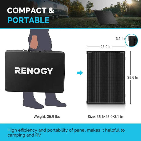 200W Portable Solar Panel Kit With Waterproof 20A Charge Controller And Foldable All-In-One Grab-And-Go Suitcase Design