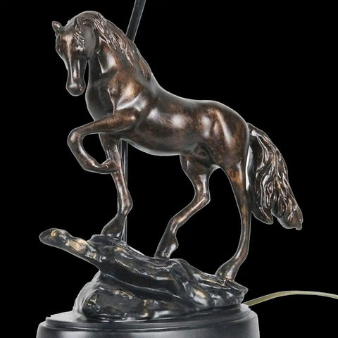 Beige Horse Themed Desk And Bedside Table Lamp For Bedroom And Learning Space A Personalized Night Light With Horse Figurine