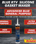 Blue RTV Silicone Gasket Maker Cartridge 300ml Single Component Formed In Place Gasketing Compound Oil And Water Resistant